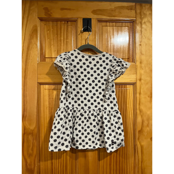 Little Girl Tea Collection Polka Dot Ruffle Short Sleeve Dress Size 3 - Picture 3 of 3
